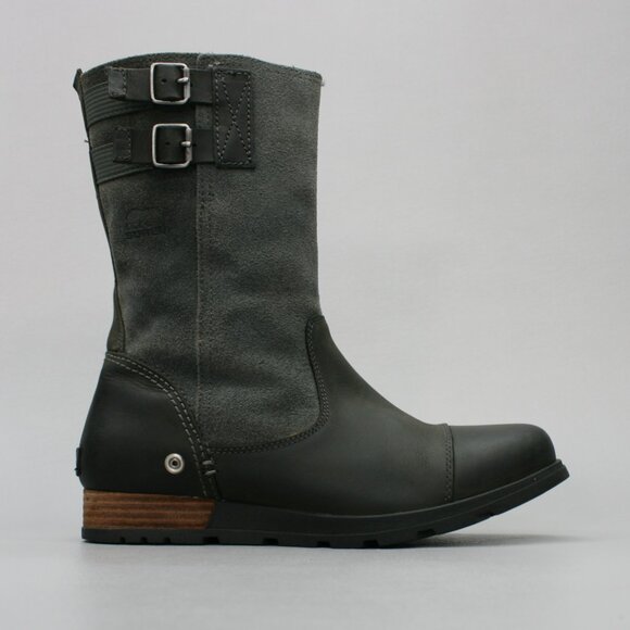 Sorel Ladies 10.5 Major Pull-on 2-Buckle Gray Leather Suede Boots - NL2166-028 - Picture 4 of 12